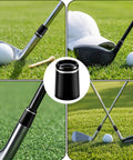 Seven Piece Black Golf Ferrules With Silver Ring For 0.370 Inch Iron Shafts DIY Friendly Club Building Repair And Shaft Install Durable ABS Ferrule Set on golf clubs