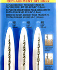 Badass Three Piece Number Six Tapered Drill Bits Provide Knockout Countersinking Results With Standard Double Flute Design And Heavy Duty Round Shank To Make Your Next Woodworking Project A Breeze for replacement countersink #6 bits 9/64 inch HSS.