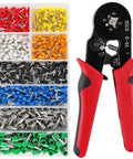 Professional 800Pcs Ferrule Crimping Tool Kit With Self-Adjustable Ratchet Pliers For AWG23-To-7 Wire Terminals And Connectors Including All End Ferrules For Insulated And Uninsulated Jobs That Are Totally Awesome. Ferrule assortment box and ratchet crimping pliers