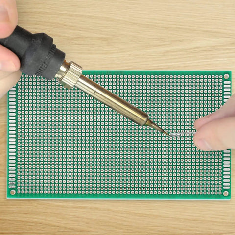 Soldering on 10 Pack Double Sided FR4 PCB Boards 9x15 Cm Solderable Prototyping Boards For DIY Electronics And Arduino Kits