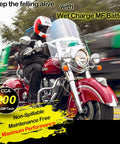 Motorcycle with rider using YTX14 BS ATV Battery With Beast Mode Power, maintenance-free, sealed AGM, 200 CCA for high performance.