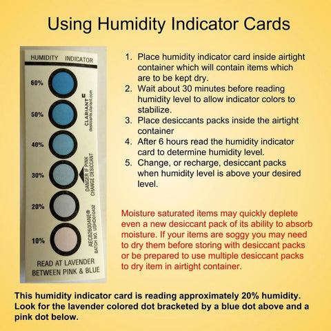 Reusable Humidity Indicator Cards Twenty Pack - Track Moisture Levels Straight Up - Keep Your Stash Fresh And Protected - Heavy Duty Storage Monitor For Daily Use