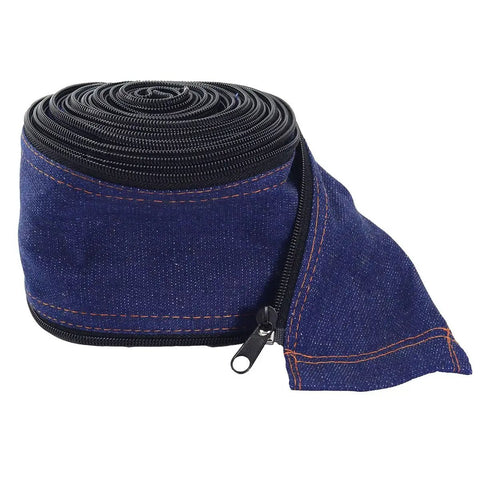 Rolled Blue Cowboy Zipper Jacket For TIG Welding Cable Cover And Plasma Cutter Torch Cable Shield 25 Feet Length 7.5 Meters