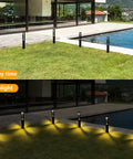 Low Voltage Pathway Lights Kit 10 Pack With Wire Connectors 3W 12V LED Landscape Lighting in day and night view