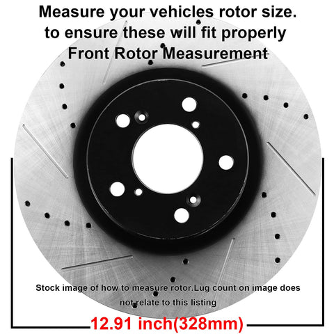 328mm Front Brake Kit With Drilled And Slotted Rotors And Ceramic Pads For Toyota Highlander Sienna Lexus RX350 RX450H NX200T NX300 NX300H Beefed Up Braking Performance