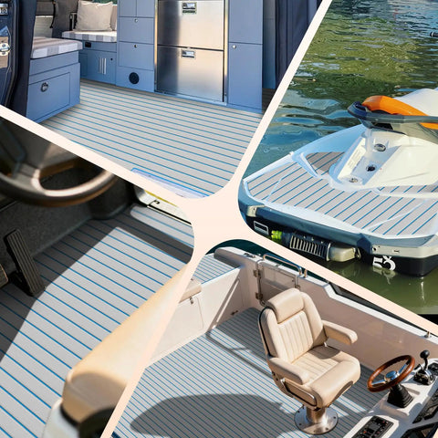 Non Slip EVA Boat Decking With 3M Adhesive Backing Self Adhesive Cuttable Traction Pad For Boats Yachts Jon Boats And Trailers