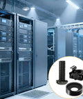 Straight Up Heavy Duty M6 X 16 MM Rack Mount Screws And Square Cage Nuts Hardware Kit in data center with network racks.