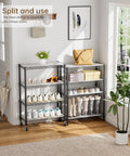 8 Tier Adjustable Metal Wire Storage Shelf Unit For Kitchen Garage And Laundry Beefy Build Sturdy Standing Rack With Rust Resistant Coating And 800lbs Total Capacity Easy Assembly Space Saving Organizer split into two 4-tier shoe racks