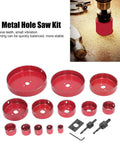 Heavy Duty 17 Pc Hole Saw Kit With Bi Metal Drill Bits For Woodworking And Metal Cutting Jobs Featuring Smooth Stable Operation To Slice Through Plastic Steel Fast Without Vibration Or Hassle In A Handy Carrying Case, red hole saw set
