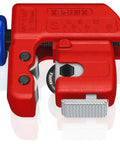 Three Inch TubiX S Pipe Cutter With QuickLock One Handed Adjustment for Copper and Stainless Steel Pipes, side view.