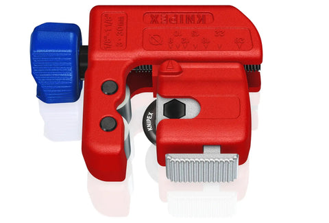 Three Inch TubiX S Pipe Cutter With QuickLock One Handed Adjustment for Copper and Stainless Steel Pipes, side view.