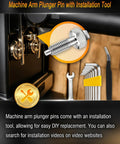 Top Shelf Upgraded Stainless Steel Arm Plunger Pin For Home Gym Machines Heavy Duty Locking Pin with installation tool displayed.