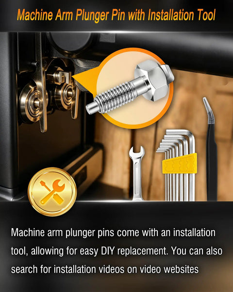 Top Shelf Upgraded Stainless Steel Arm Plunger Pin For Home Gym Machines Heavy Duty Locking Pin with installation tool displayed.