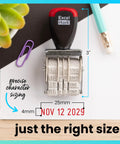 Premium Rubber Line Dater Stamp Built Different With Metal And Plastic Body Featuring Crisp 4mm Width Marking and Ten Year Range.