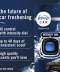 Top Tier Car Air Freshener Vent Clip With Platinum Ice Scent, featuring intensity dial for adjustable fragrance control.