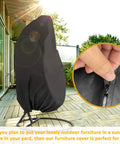Patio Egg Chair Cover With Zipper No Fuss All Season 420D Oxford PU Coated Outdoor Swing Protector on chair