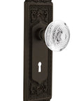 Egg And Dart Double Dummy Door Hardware In Oil Rubbed Bronze For Interior Doors Push Pull Style With No Latch Lead Free Crystal