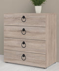 Wooden dresser with 12 Pack Ring Drawer Pull Handles For Cabinets And Drawers, Zinc Alloy Dresser Knobs In Black Finish, 1.8 Inch Outer Diameter