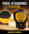 Wearable Clip On Bluetooth Speaker For Job Sites, Water Resistant Portable Speaker With Built In Mic and yellow clip-on design