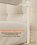 Queen Size Three Sided Toddler Bed Rail Guard With Dual Button Safety Lock Adjustable height demonstration