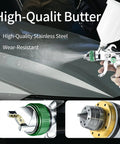 HVLP Spray Gun Kit Featuring Quick Swap 1 Point 4 To 2 Point 5 Millimeter Nozzles spraying smooth paint on a car surface.