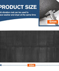 Anti-Vibration Floor Mat For Washer And Dryer, Large 62.9 X 29.5 Inches, close-up of rubber texture and size measurements