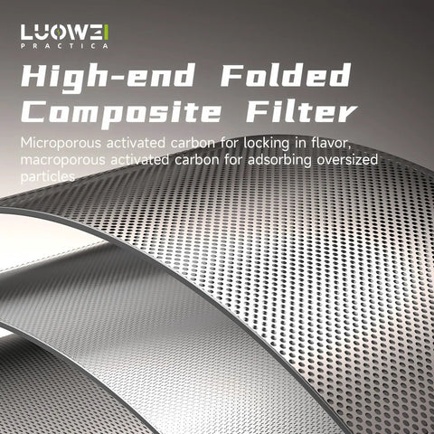 High-end Folded Composite Filter made of activated carbon for flavor locking and oversized particle adsorption.