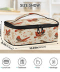 Raptor Inspired Kids Lunch Bag Insulated Tote With Red Tailed Hawk Design displayed on a table showing dimensions