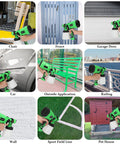 Electric Paint Sprayer For Walls Ceilings And Fences With 800ml Cup 3 Spray Patterns Horizontal Vertical Circular DIY Fence Sprayer shown in various applications