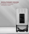 Back view of Thermoelectric 10 Bottle Wine Cooler For Red And White Wines With Digital Temperature Display Freestanding Countertop Wine Cellar