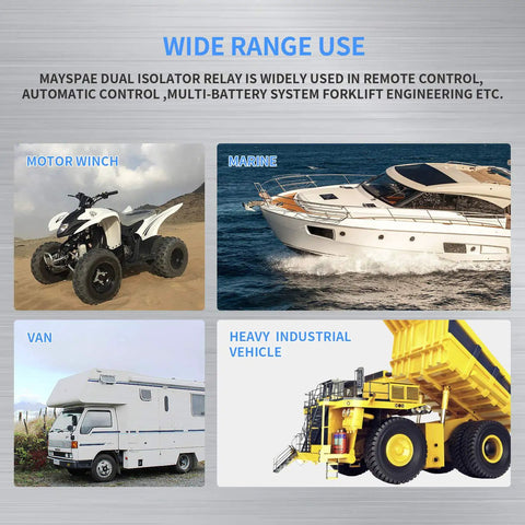 Vehicles using 80 Amp 12V Continuous Duty Solenoid Battery Isolator And Starter Relay For Your Ride