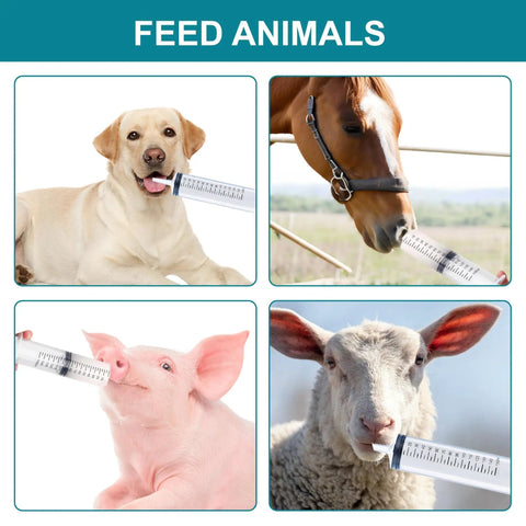Four Pack 150ml Large Syringes Without Needles For Thick Liquids Heavy Duty Paint Fluid Water Irrigation And Horse Food Feeding Giant Plastic Syringe Set For Home Farm Vet Use, animals feeding