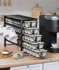 5 Tier Metal Coffee Pod Organizer Drawer Holds 70 K Cups, Countertop Storage For Home Office Or Cafe, Black Pod Holder
