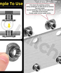 Boss Level 32 Piece T Shape Weld Nuts M6 M8 M10 M12 Premium Carbon Steel Tab Base Locknuts for installation on metal sheets.