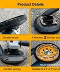 All-In-One Angle Grinder Dust Shroud 4.5 and 5 Inch With Diamond Concrete Grinding Wheel, Fits Most Grinders, shown in four sections