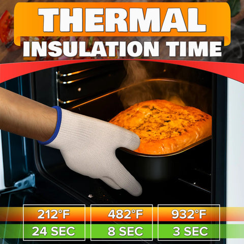 Aramid Heat Resistant Cooking Gloves For Indoor And Outdoor Use Perfect For Baking Grilling Pot Handling And Smoking Up To 896 Degrees Fahrenheit White Kitchen Oven Mitts handling hot dish in oven
