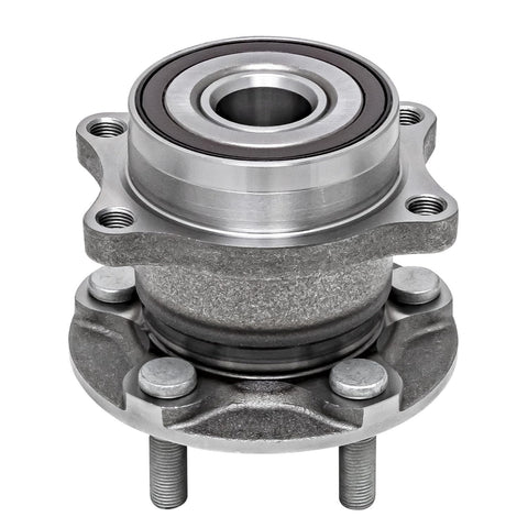 Silver wheel hub from 4 Piece Wheel Bearing Hub Assembly Set For Subaru Forester 2009-2013, Impreza 2008-2013, And WRX 2013 Front And Rear Replacement Kit