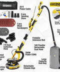 Pro Level Drywall Sander With Full Vacuum Hookup For Popcorn Ceilings Smoothly Eats Up Fine Dust Featuring 7ft Dust Collection Hose.