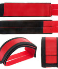 Three Pairs Bike Pedal Straps For Fixed Gear Bikes Durable Foot Straps With Adhesive Toe Clip Belts In Red Black And Blue