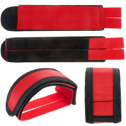Three Pairs Bike Pedal Straps For Fixed Gear Bikes Durable Foot Straps With Adhesive Toe Clip Belts In Red Black And Blue