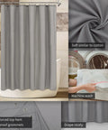 Stall Fabric Shower Curtain Liner Waterproof And Machine Washable 48x72 Grey With Magnetic Closures Soft Yet Durable Design