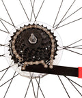 Chain Whip For Bike Cassette Removal Tool Sprocket Remover Lockring Removal With Comfortable Grip in use on bike cassette
