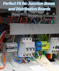 Kickass Neutral Bus Bar 4 Pack 12 Position Brass Terminal Block Industrial Grade Professional For Electrical Panel Grounding Wire Organizer Heavy Duty Connection Kit installed in junction boxes.