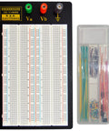 1,660 Tie Point Solderless Breadboard Kit With Sturdy Metal Backing And 3 Binding Posts, Includes 140 Piece Jumper Wire Set
