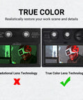 Auto Darkening Welding Helmet With True Color View Solar Powered Skull Design comparing traditional vs true color lenses