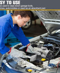 Heavy Duty Oil Absorbent Pads 100 Pack 13 X 10 Inch Meltblown Polypropylene being used to clean a car engine.
