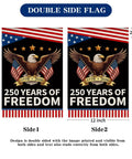 Patriotic Garden Flag Celebrating 250 Years Of Freedom With Eagle Design For Fourth Of July Double Sided Waterproof 12 By 18 Inch USA Flag Banner For Lawn Or Yard Decor