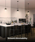 Kitchen with pendant lights using ST19 Vintage Edison LED Bulb 60W Equivalent Dimmable Soft White 2700K 800 Lumens E26 Base