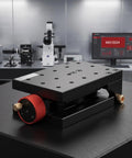 Heavy Duty Manual Pivot Angle Platform With Zero To Ninety Degree Smooth Tilt Base Locked Tight Anodized Aluminum Build on black surface, adjustable for CNC and 3D printing.
