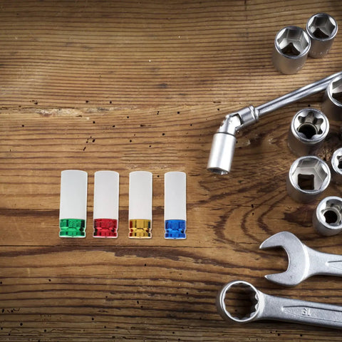 Top Notch Exaombre Impact Lug Nut Socket Set With Colorcoded Drive Rivet Sleeves And Inserts For Rim Protection And Easy Auto Repair Work, sockets and wrench